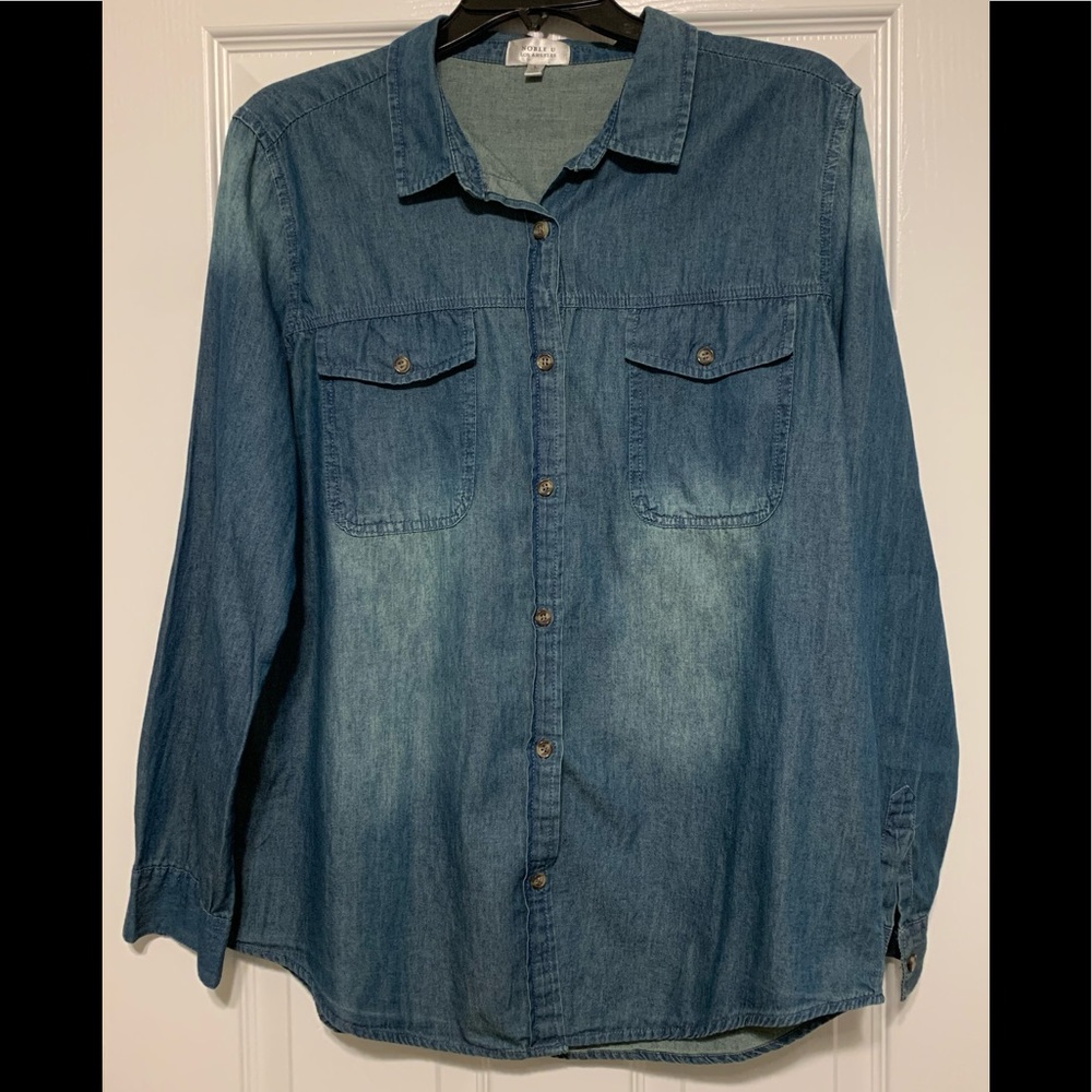 Noble U denim button down women’s shirt